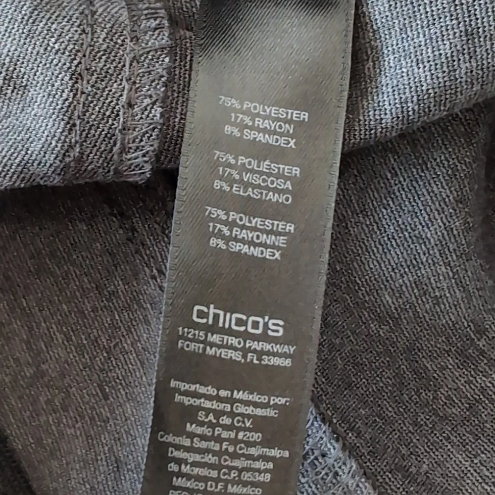 Chico's So Slimming Peyton Pant 1.5 10 Graphite Heather Grey
